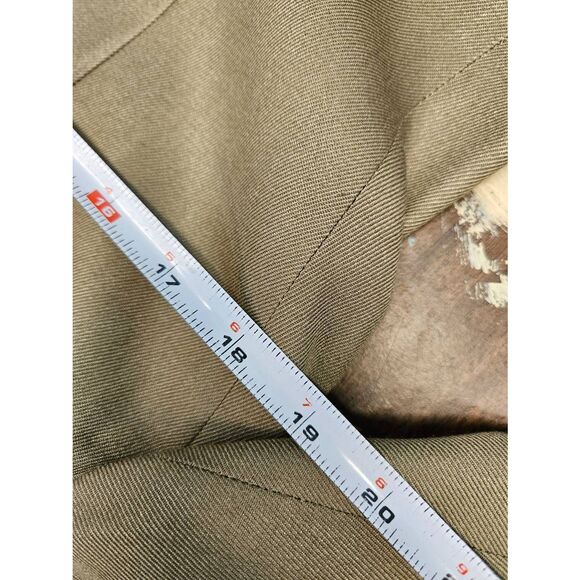 R&K Originals Silk Blazer Womens Size Large Olive Green Gold Embroidered - Picture 7 of 8